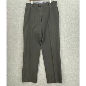Kirkland Signature Pants Mens 34x34 Grey Dress Chino Flat Front 100% Cotton